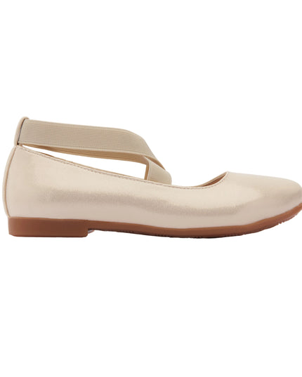 Gold Satin Baby Ballerina Flats