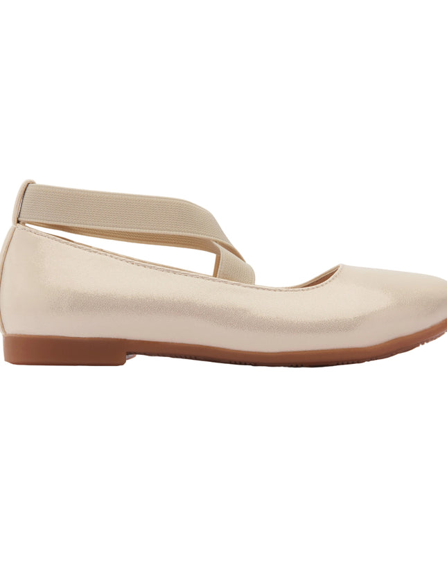 Gold Satin Baby Ballerina Flats