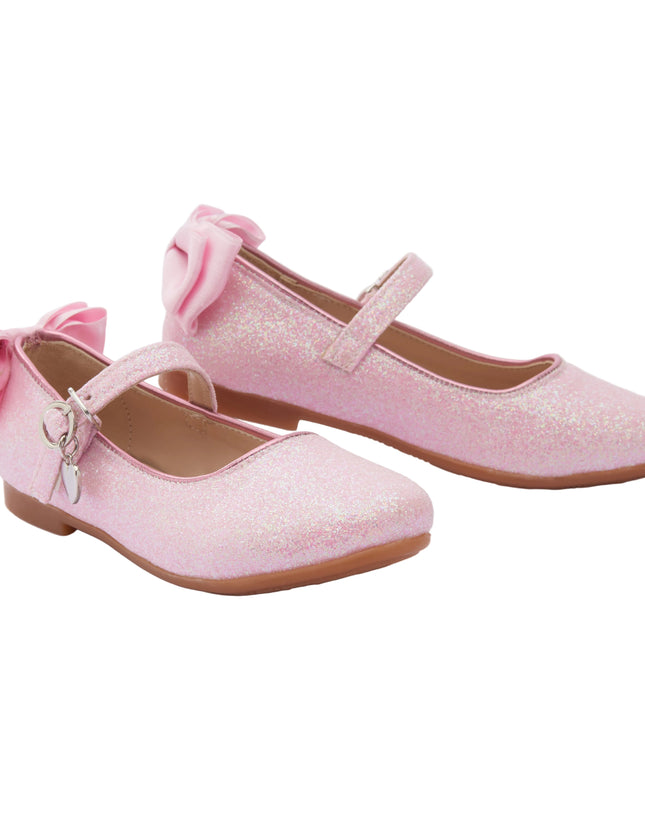 Pink Bubblegum Glitter Bow Flats