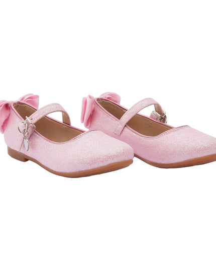 Pink Bubblegum Glitter Bow Flats
