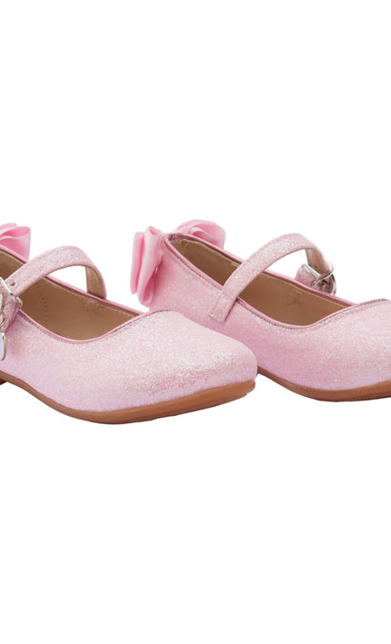 Pink Bubblegum Glitter Bow Flats