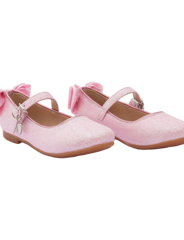 Pink Bubblegum Glitter Bow Flats