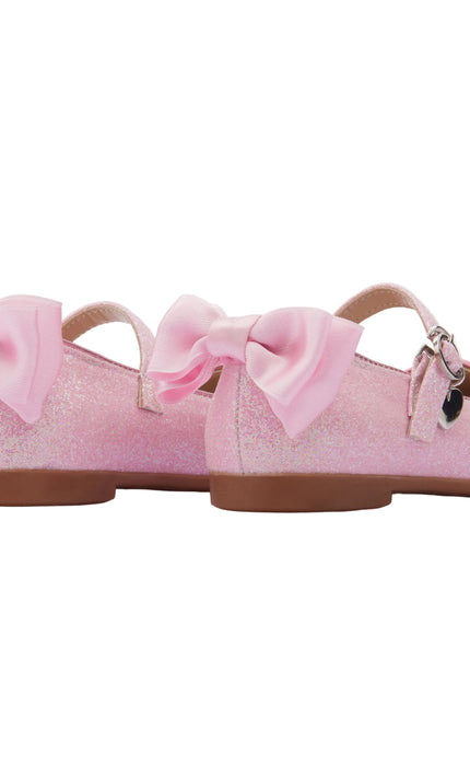 Pink Bubblegum Glitter Bow Flats