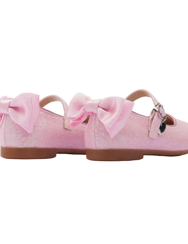 Pink Bubblegum Glitter Bow Flats