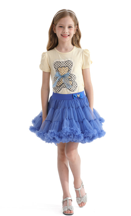 Blue Bow Tulle Skirt