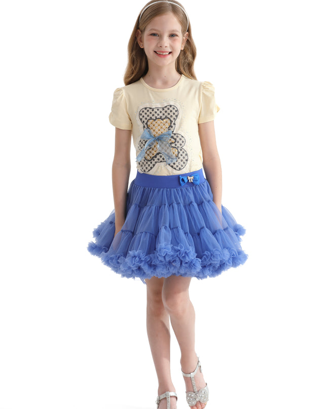 Blue Bow Tulle Skirt