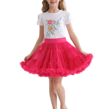 Pink Rouge Bow Tulle Skirt