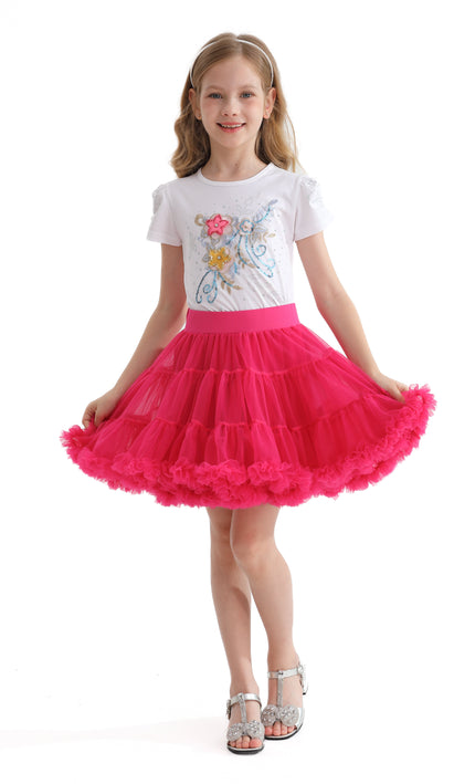 Pink Rouge Bow Tulle Skirt