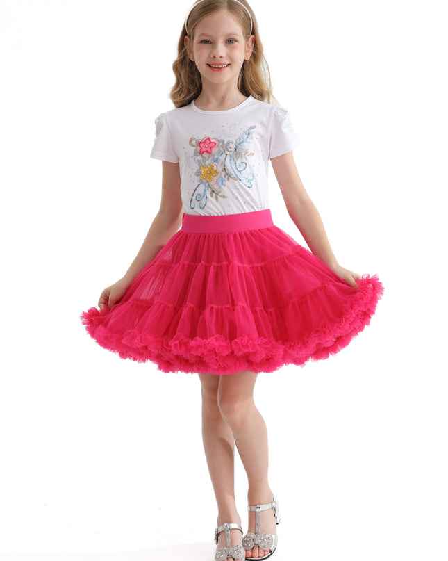 Pink Rouge Bow Tulle Skirt