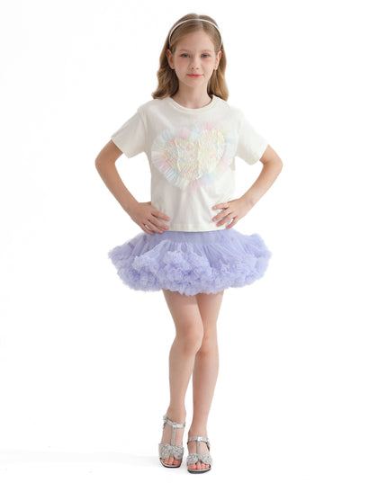 Purple Pastel Bow Tulle Skirt