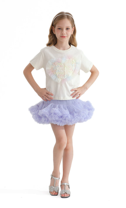 Purple Pastel Bow Tulle Skirt