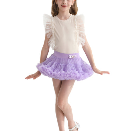 Purple Lavender Bow Tulle Skirt