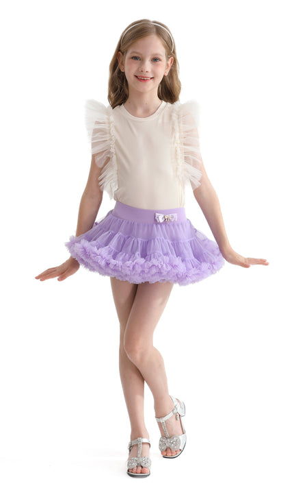 Purple Lavender Bow Tulle Skirt