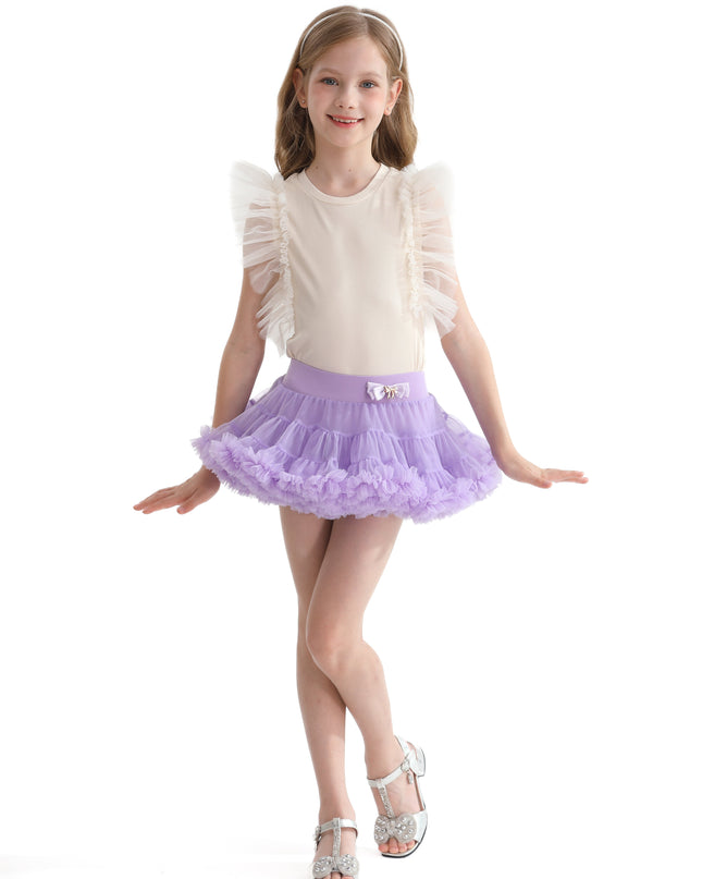 Purple Lavender Bow Tulle Skirt