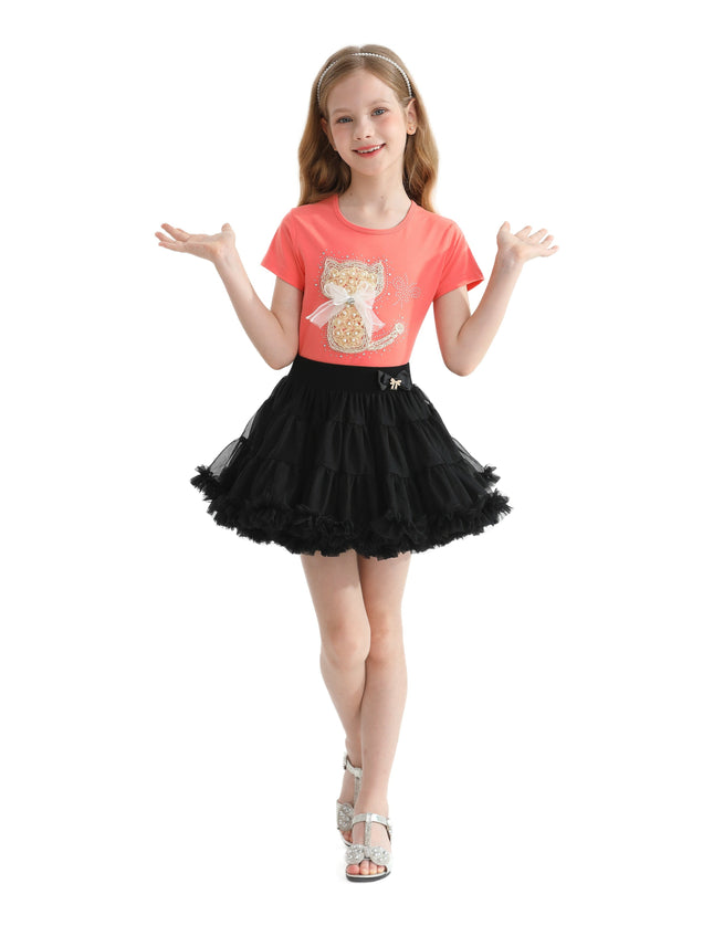 Multicolor Leslie Cat Skirt Outfit