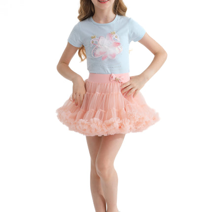 Pink Blush Bow Tutu Skirt