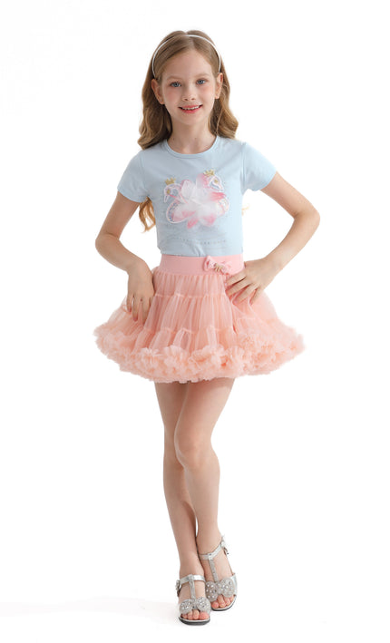 Pink Blush Bow Tutu Skirt