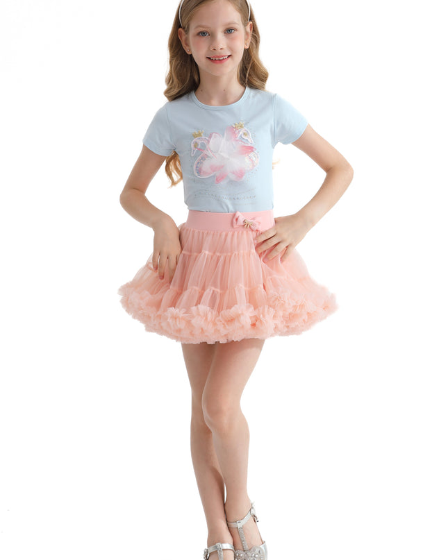 Pink Blush Bow Tutu Skirt