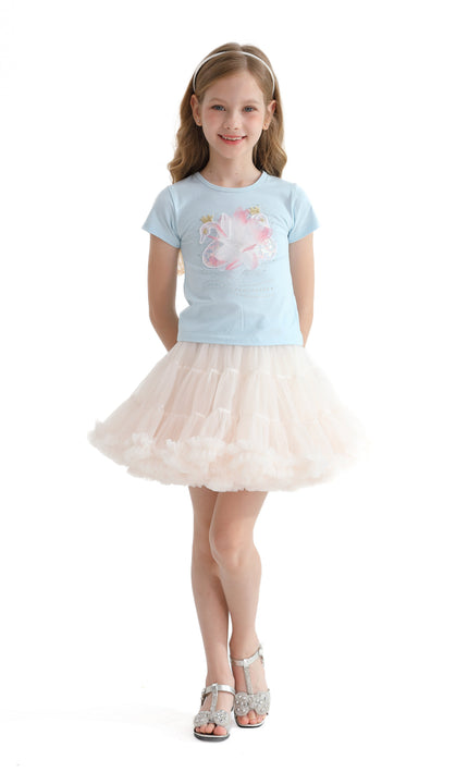 White Bow Tulle Skirt