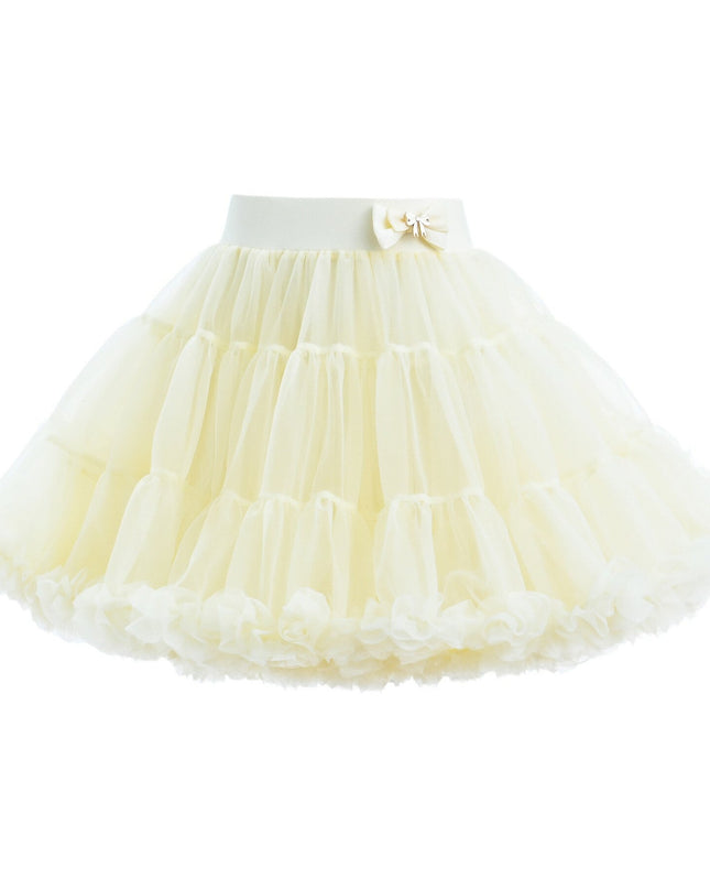 Yellow Pastel Bow Tulle Skirt