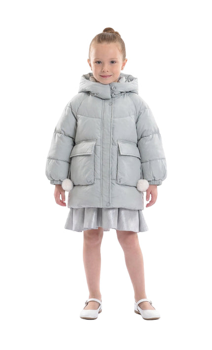 kids atelier mimitutu Blue Heart-Quilted Puffer Jacket