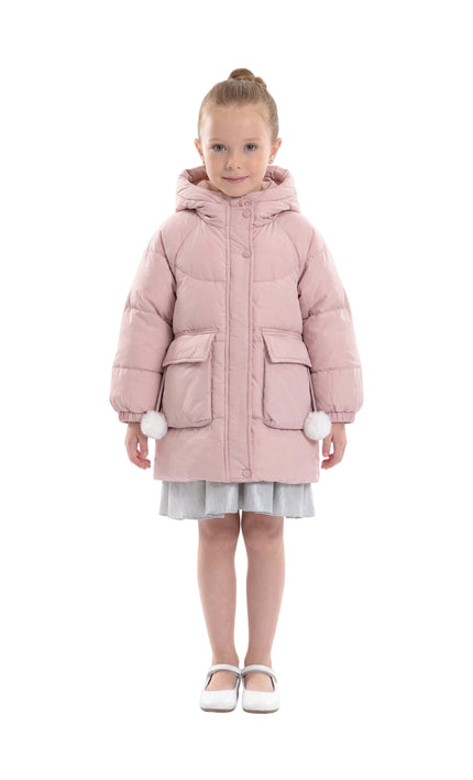 kids atelier mimitutu Pink Heart-Quilted Puffer Jacket