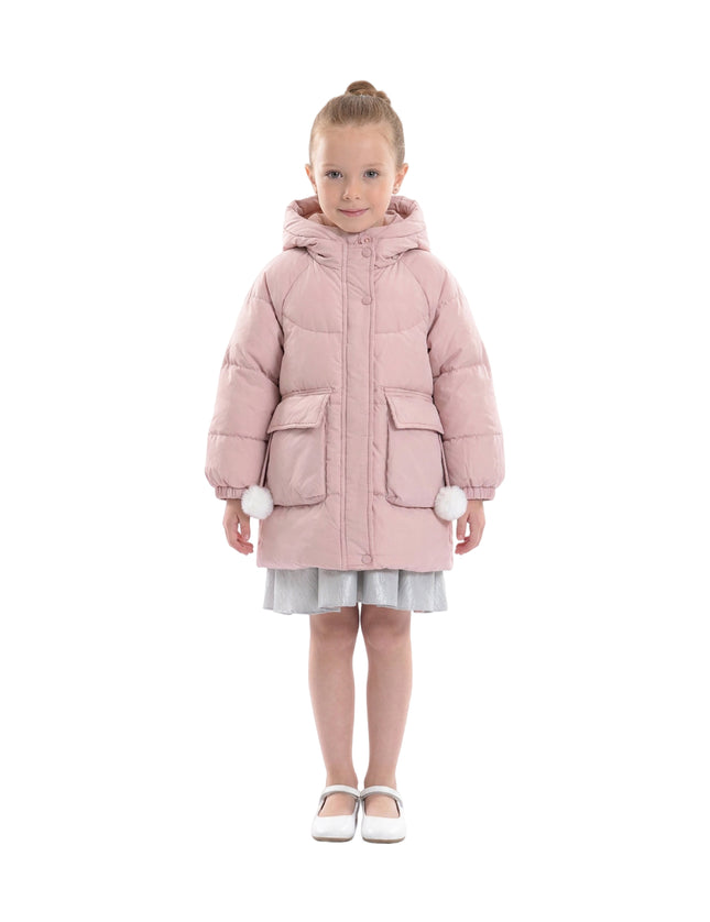 kids atelier mimitutu Pink Heart-Quilted Puffer Jacket