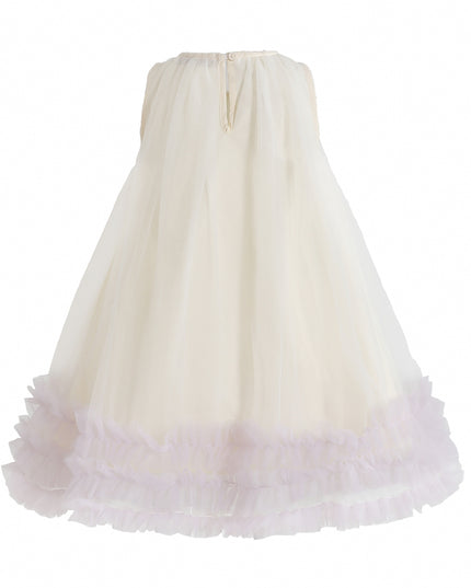 Cream & Purple Nayara Bow Dress