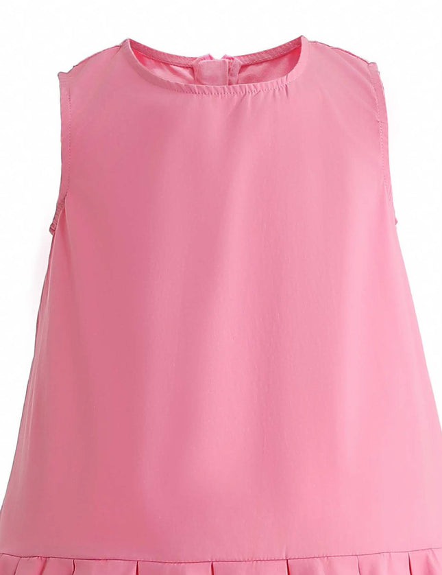 Pink Zariah Bow Back Pleated Dress