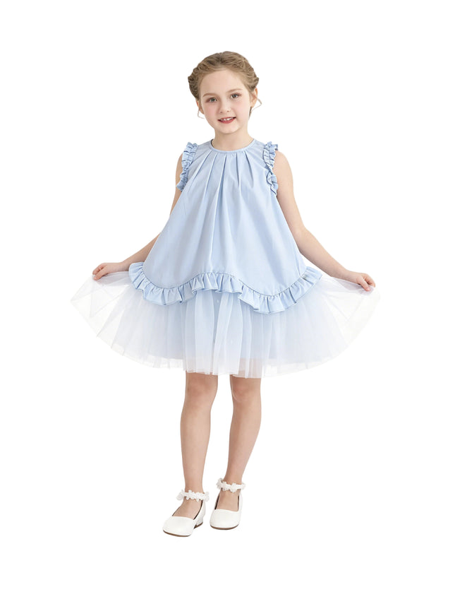 kids atelier mimi tutu Light Blue Lumielle Ruffle Dress