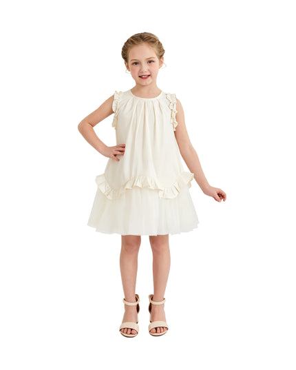 kids atelier mimi tutu Cream Lumielle Ruffle Dress
