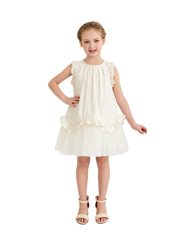 kids atelier mimi tutu Cream Lumielle Ruffle Dress