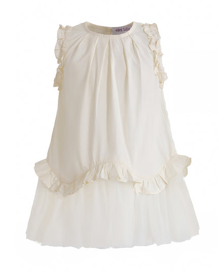 Cream Lumielle Ruffle Dress