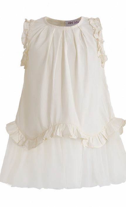 kids atelier mimi tutu Cream Lumielle Ruffle Dress