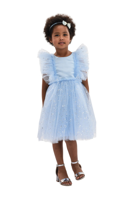 kids atelier Mimi Tutu Light Blue Party Dress with Glitter Stars