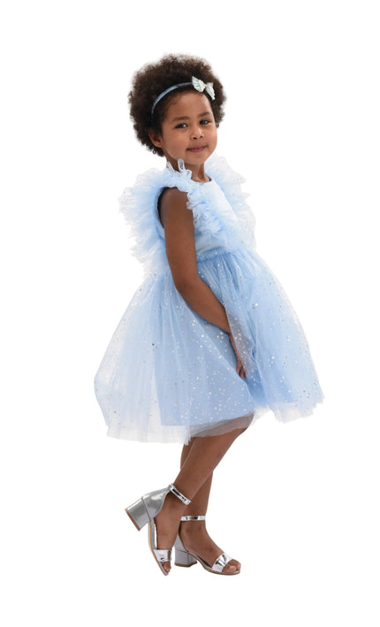 kids atelier Mimi Tutu Light Blue Party Dress with Glitter Stars
