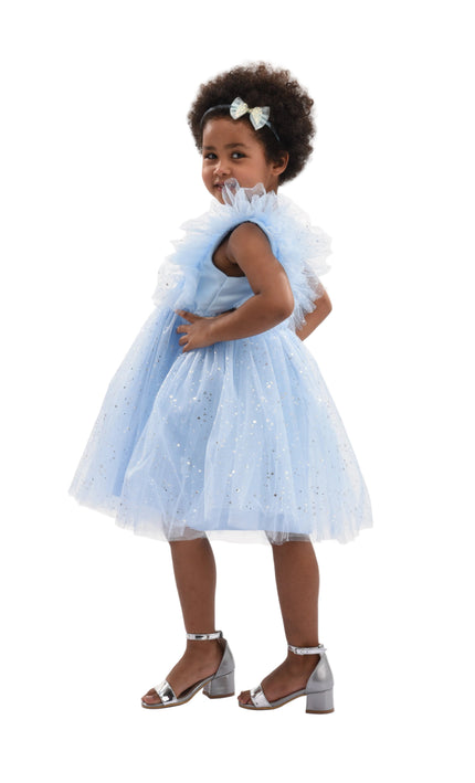 kids atelier Mimi Tutu Light Blue Party Dress with Glitter Stars