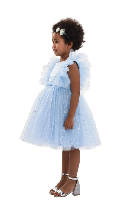 kids atelier Mimi Tutu Light Blue Party Dress with Glitter Stars