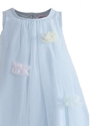 kids atelier mimi tutu Blue Serenelle Floral Embellished Tulle Dress