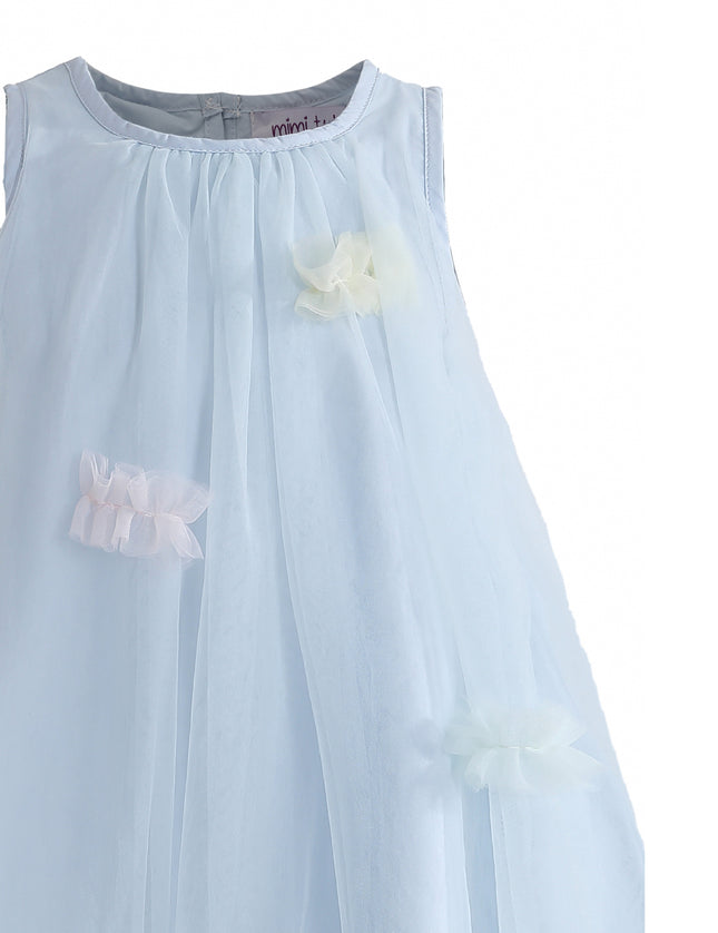 kids atelier mimi tutu Blue Serenelle Floral Embellished Tulle Dress