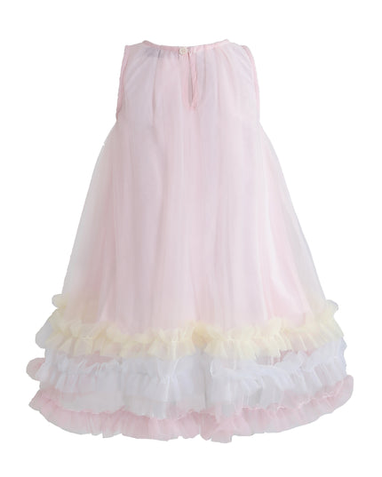 kids atelier mimi tutu Pink Serenelle Floral Embellished Tulle Dress