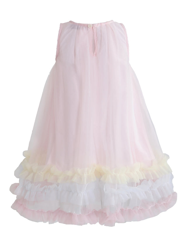 kids atelier mimi tutu Pink Serenelle Floral Embellished Tulle Dress