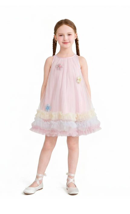 kids atelier mimi tutu Pink Alessia Floral Tulle Dress
