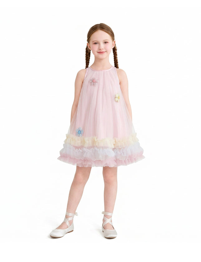 kids atelier mimi tutu Pink Alessia Floral Tulle Dress