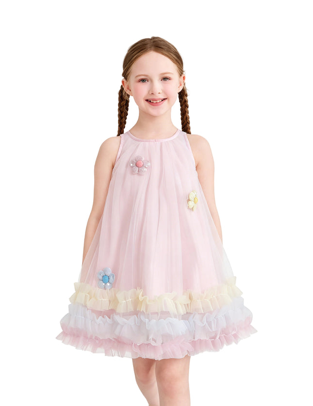 kids atelier mimi tutu Pink Alessia Floral Tulle Dress