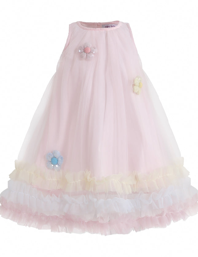 kids atelier mimi tutu Pink Alessia Floral Tulle Dress