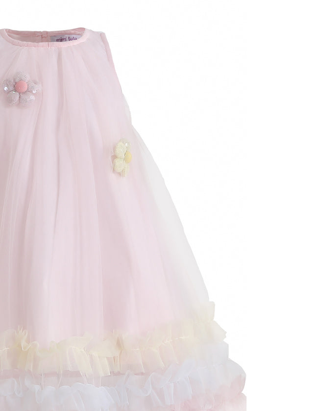 kids atelier mimi tutu Pink Alessia Floral Tulle Dress