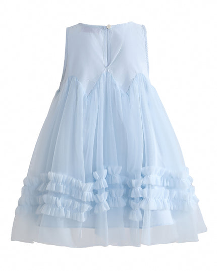 kids atelier mimi tutu Blue Genevieve Pleated Tulle Dress
