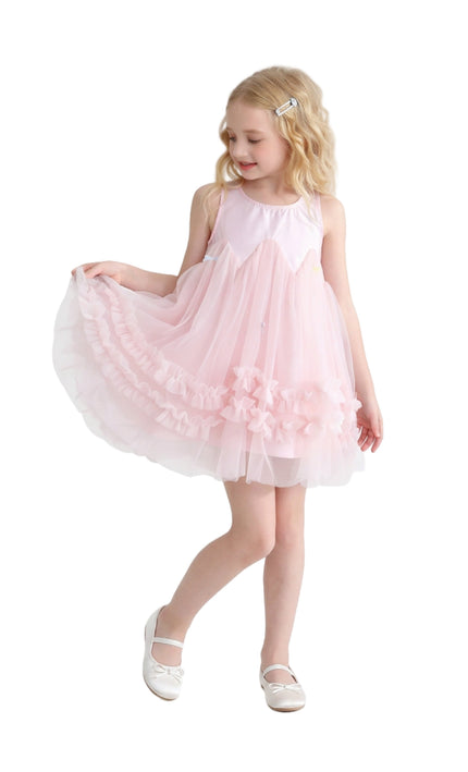 kids atelier mimi tutu Pink Genevieve Pleated Tulle Dress