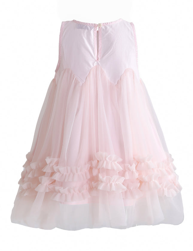 kids atelier mimi tutu Pink Genevieve Pleated Tulle Dress
